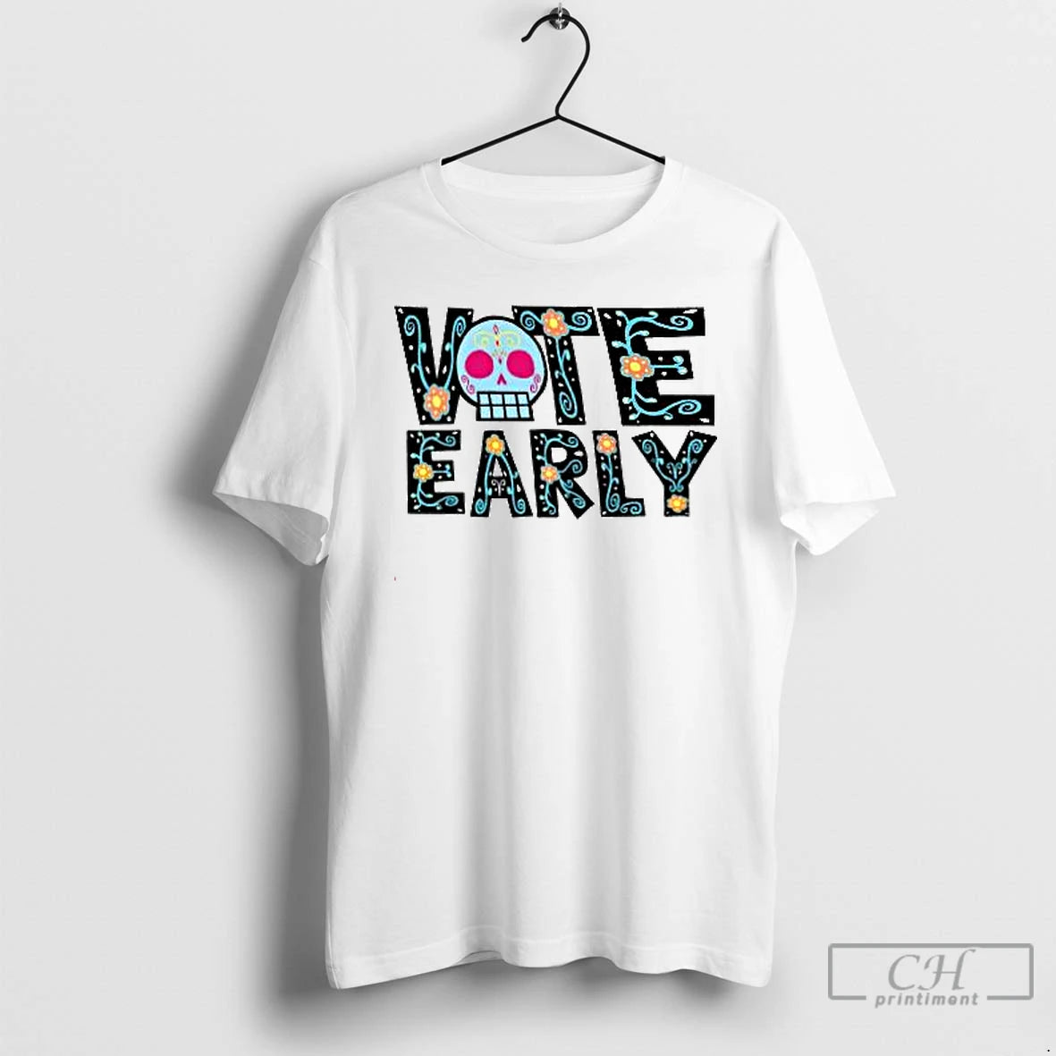 Premium Vote Early Brocade Flowers T Shirts Hoodie Sweatshirt | PurePodTees.com