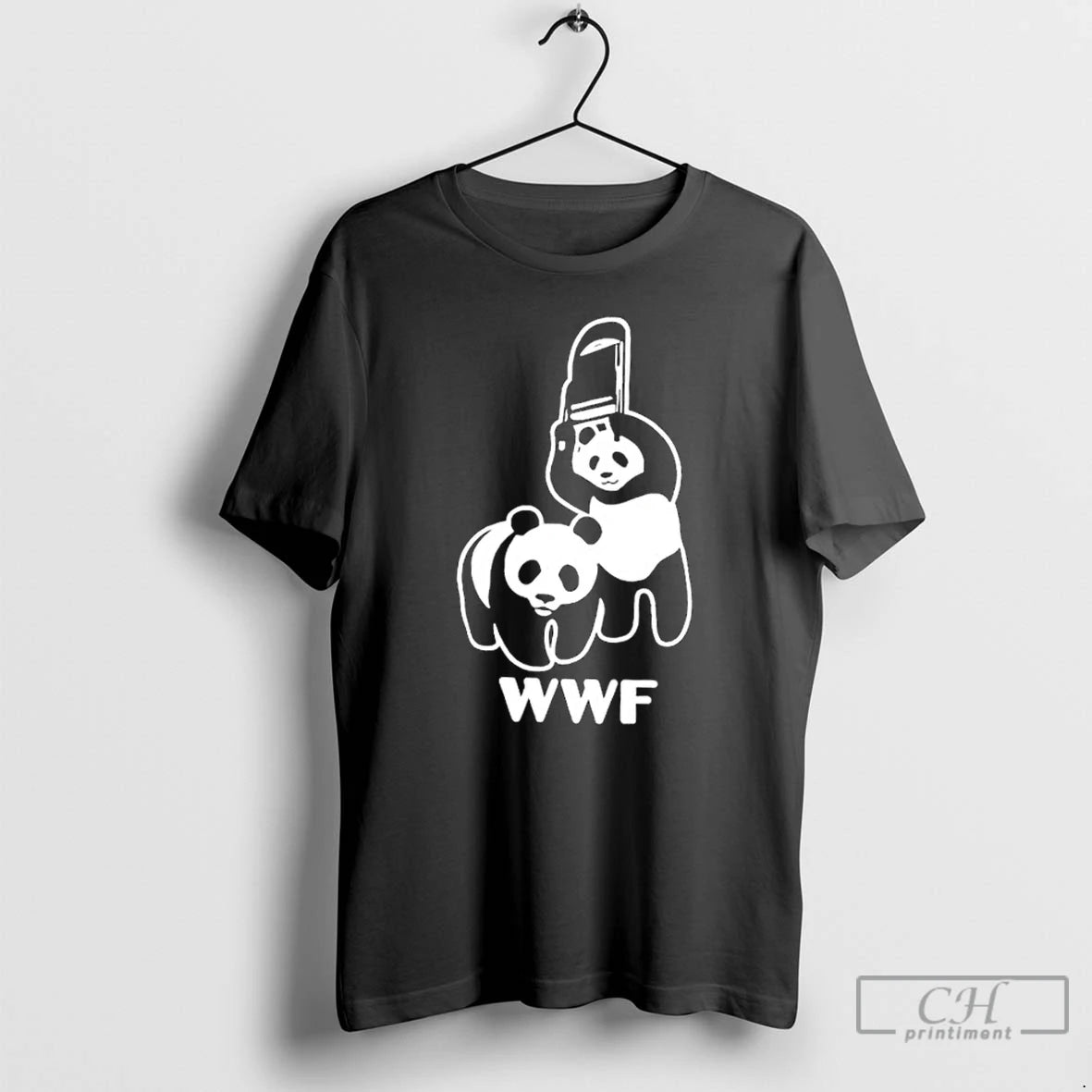 Premium Wwf Panda Chainsaw Dark Humor Parody T Shirts Hoodie Sweatshirt | PurePodTees.com