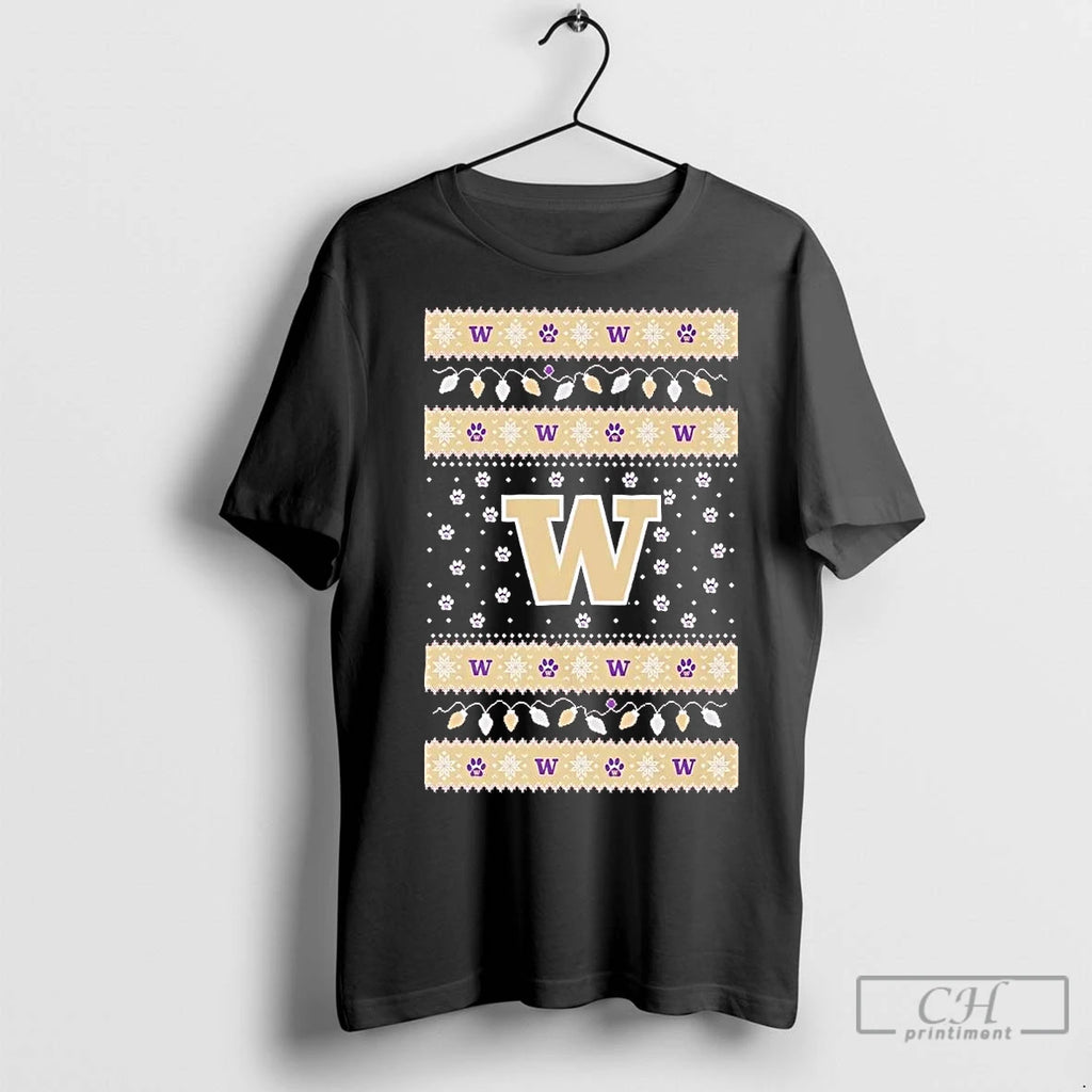 Premium Washington Huskies Ugly Christmas Light Shirt Hoodie Sweatshirt | PurePodTees.com