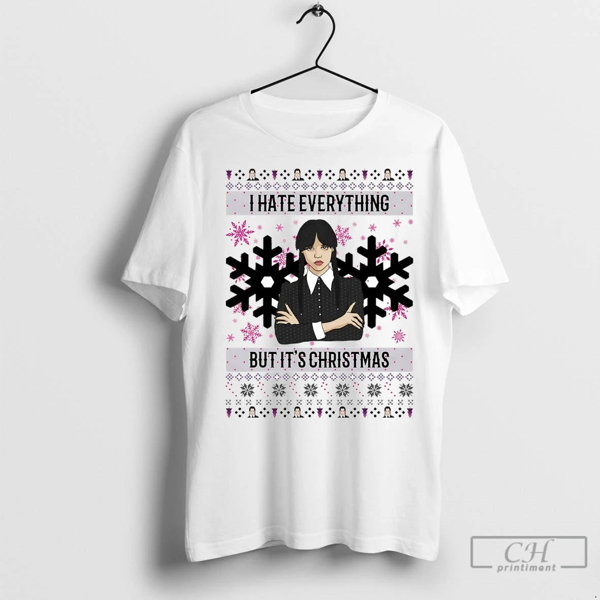 Premium Wednesday Addams I Hate Everything But Its Christmas Shirt Hoodie Sweatshirt | PurePodTees.com