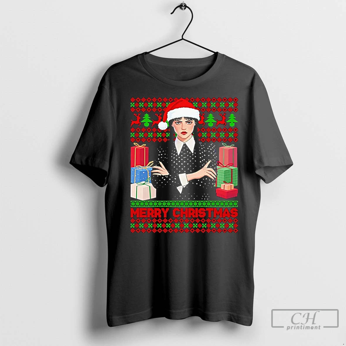 Premium Wednesday Addams Merry Christmas Shirt Hoodie Sweatshirt | PurePodTees.com