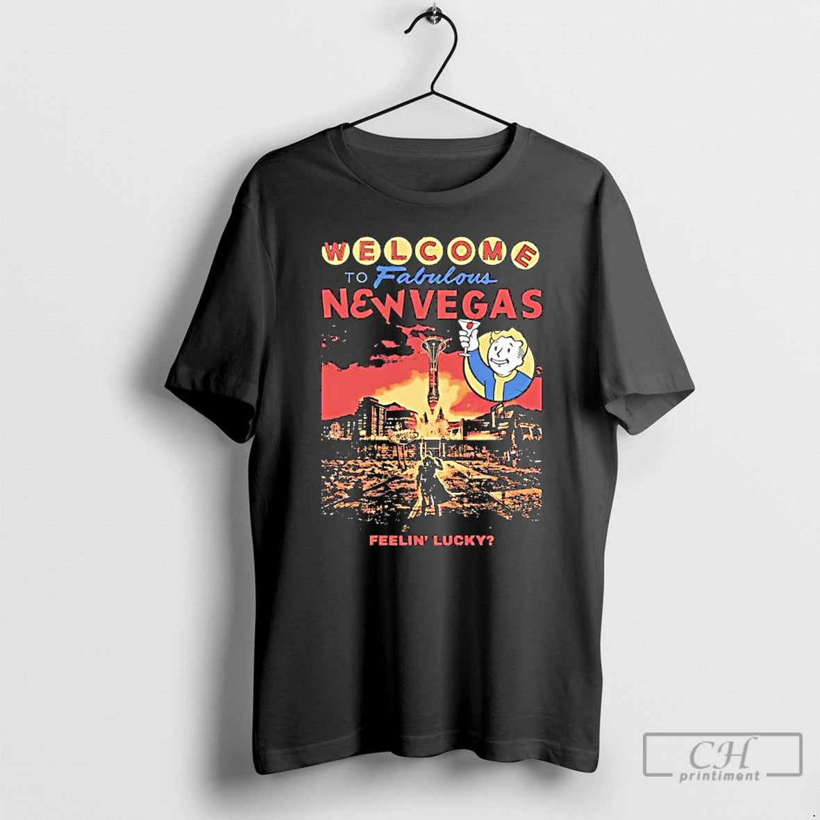 Premium Welcome To Fabulous New Vegas Feelin Lucky Graphic T Shirts Hoodie Sweatshirt | PurePodTees.com