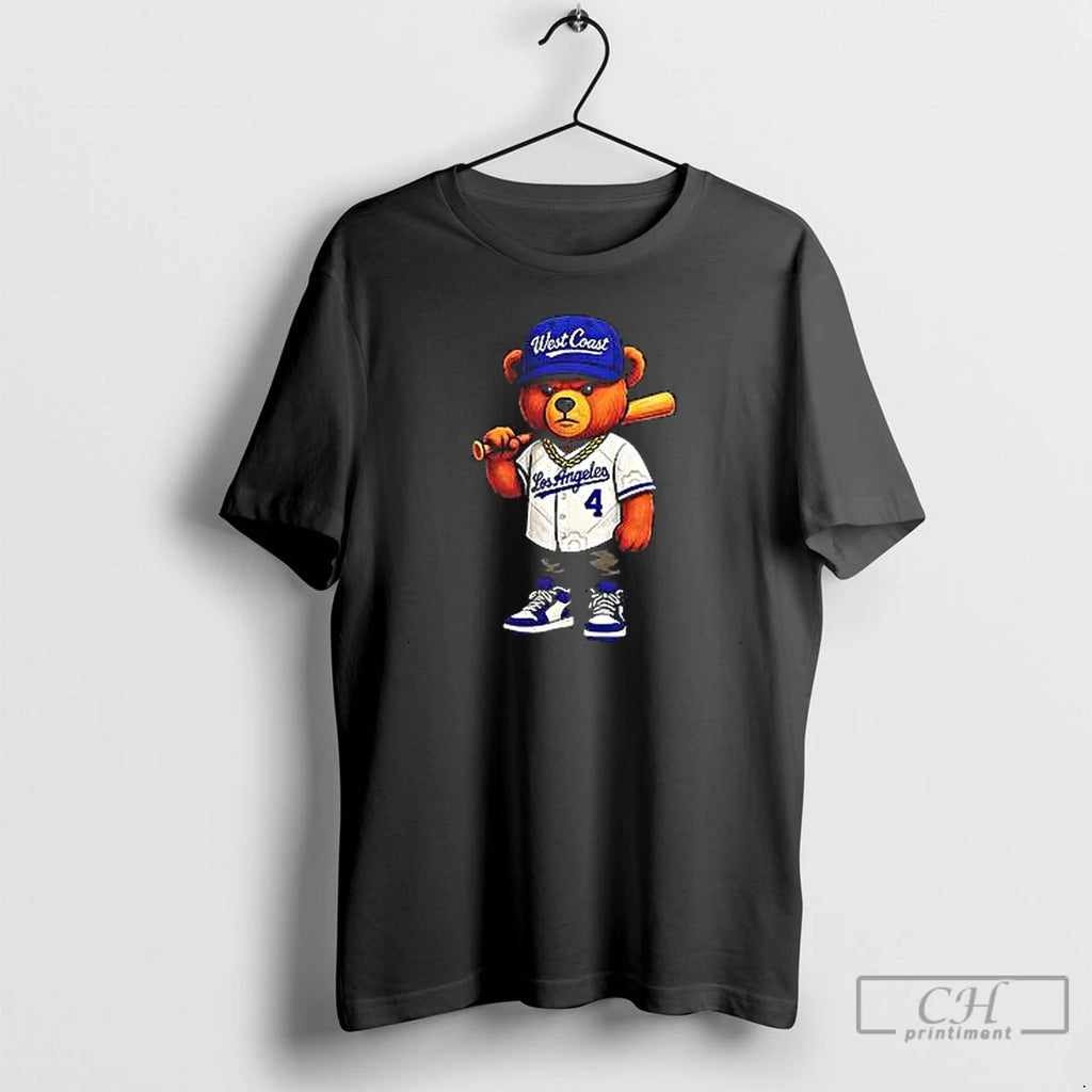 Premium West Coast Bear Los Angeles Baseball T Shirts Hoodie Sweatshirt | PurePodTees.com