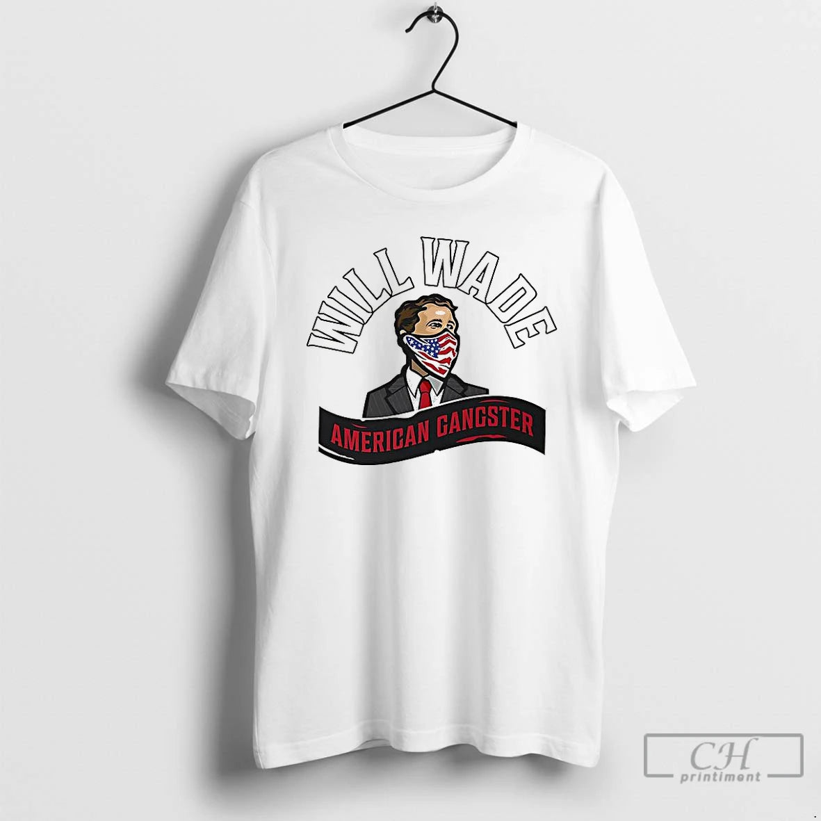 Premium Will Wade American Gangster American Flag Mask T Shirts Hoodie Sweatshirt | PurePodTees.com