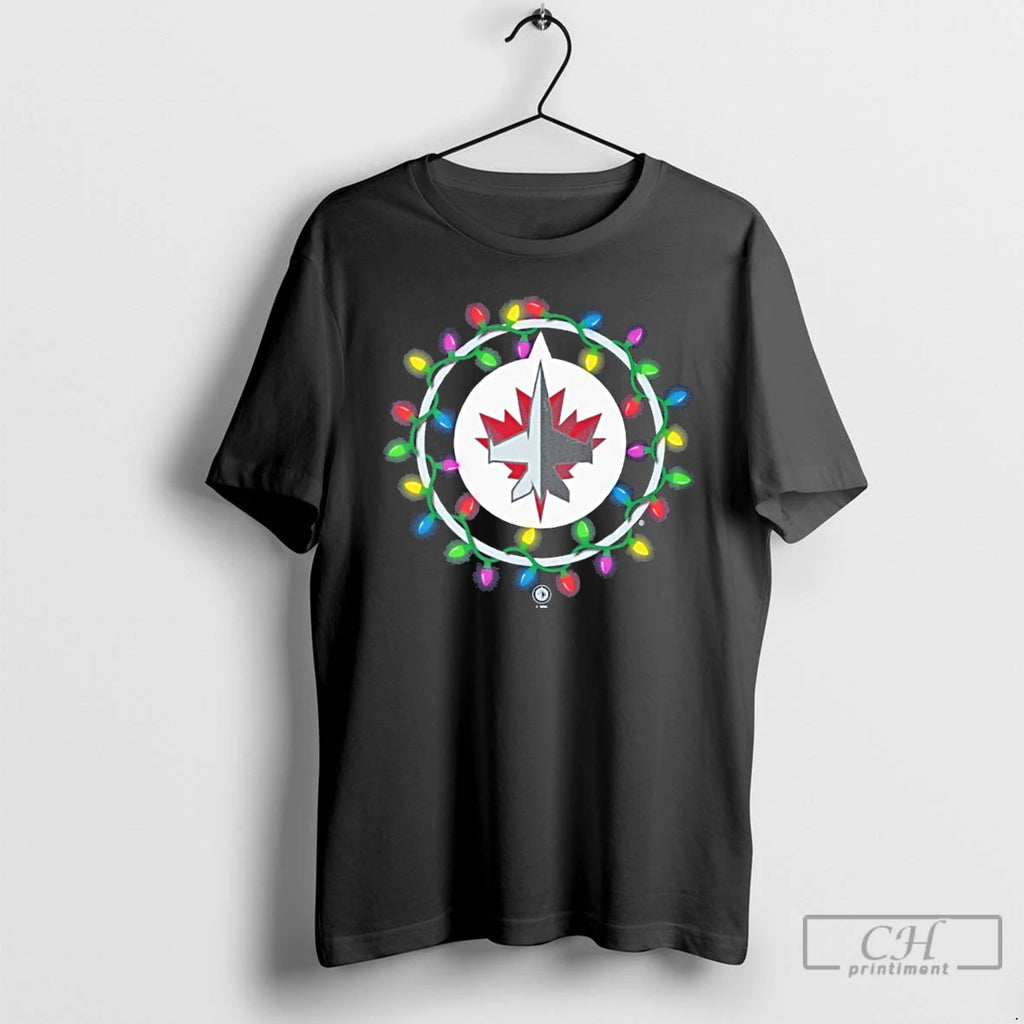 Premium Winnipeg Jets Logo Lights Christmas Shirt Hoodie Sweatshirt | PurePodTees.com