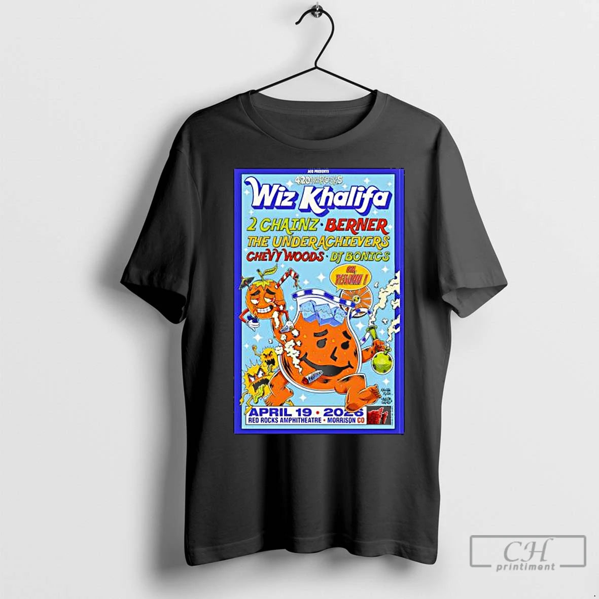 Premium Wiz Khalifa April 19 2026 Red Rocks Park And Amphitheatre Monrrison Co Shirt Hoodie Sweatshirt | PurePodTees.com