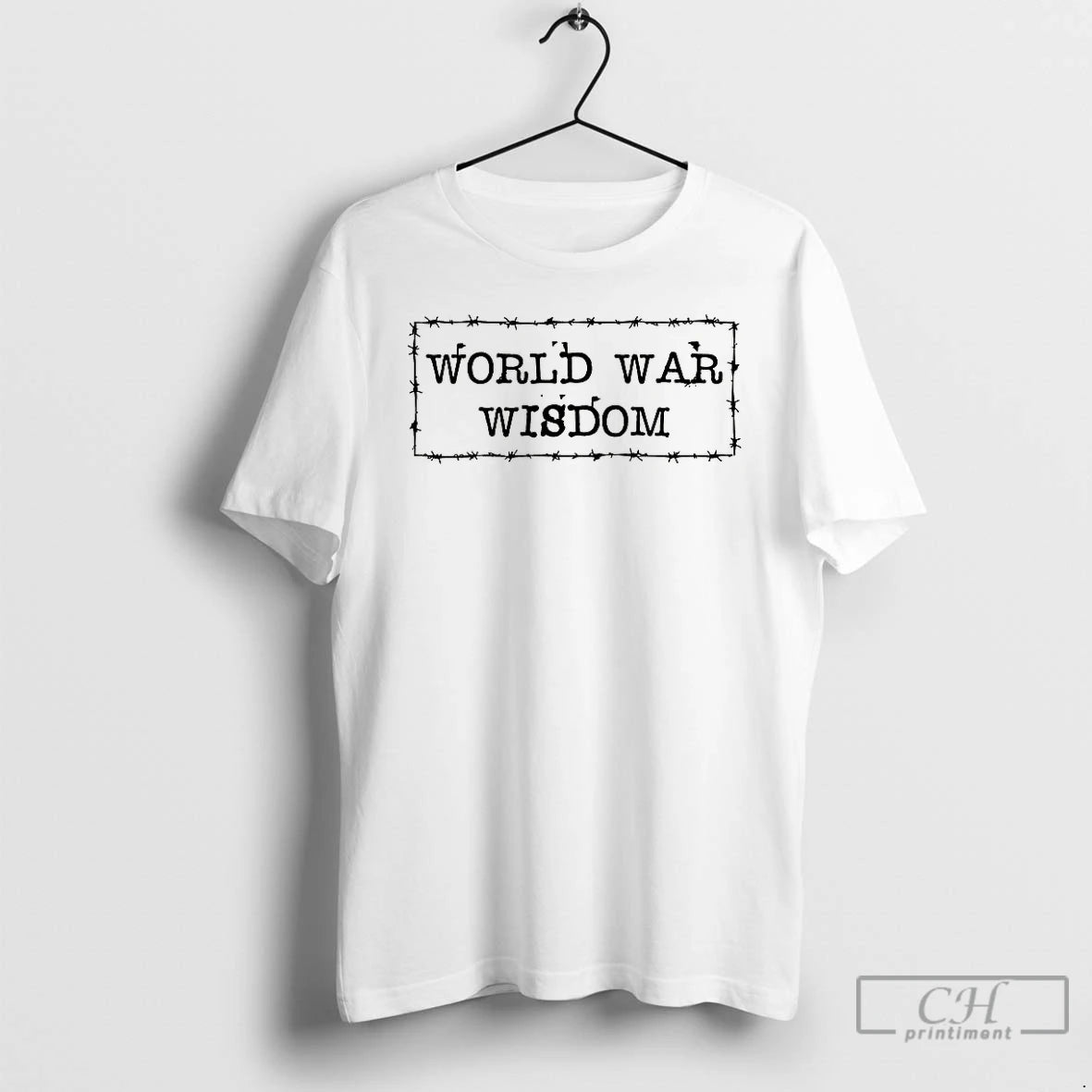 Premium World War Wisdom Barbed Wire Frame Logo T Shirts Hoodie Sweatshirt | PurePodTees.com