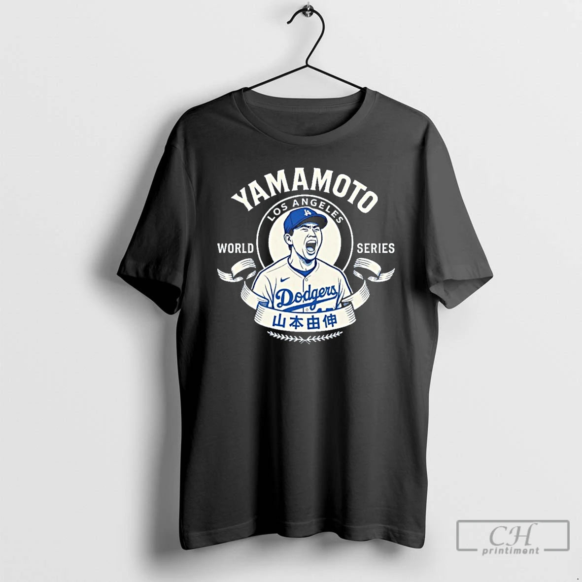 Premium Yamamoto Los Angeles Dodgers T Shirts Hoodie Sweatshirt | PurePodTees.com