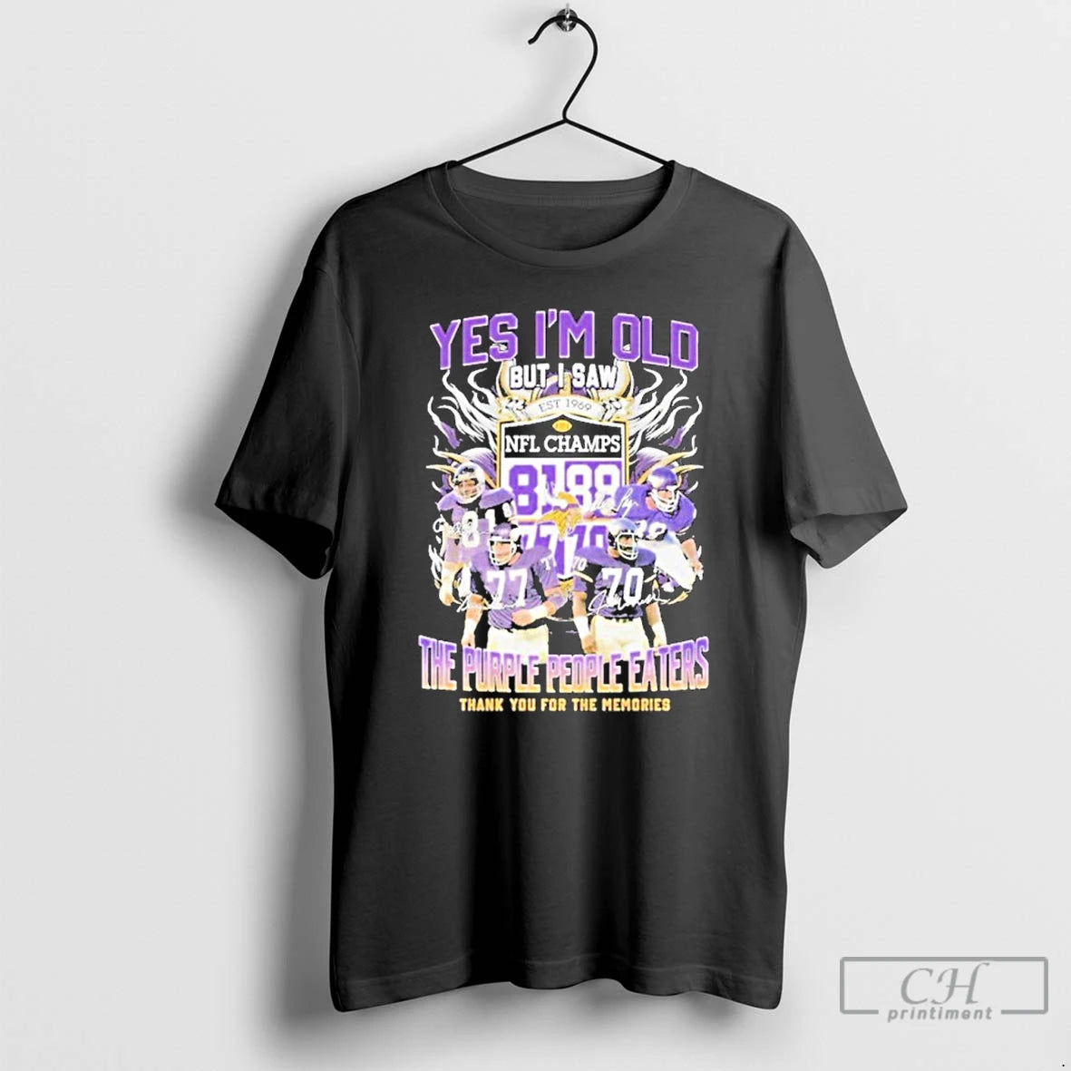 Premium Yes Im Old But I Saw Minnesota Vikings The Purple People Eaters Thank You Shirt Hoodie Sweatshirt | PurePodTees.com