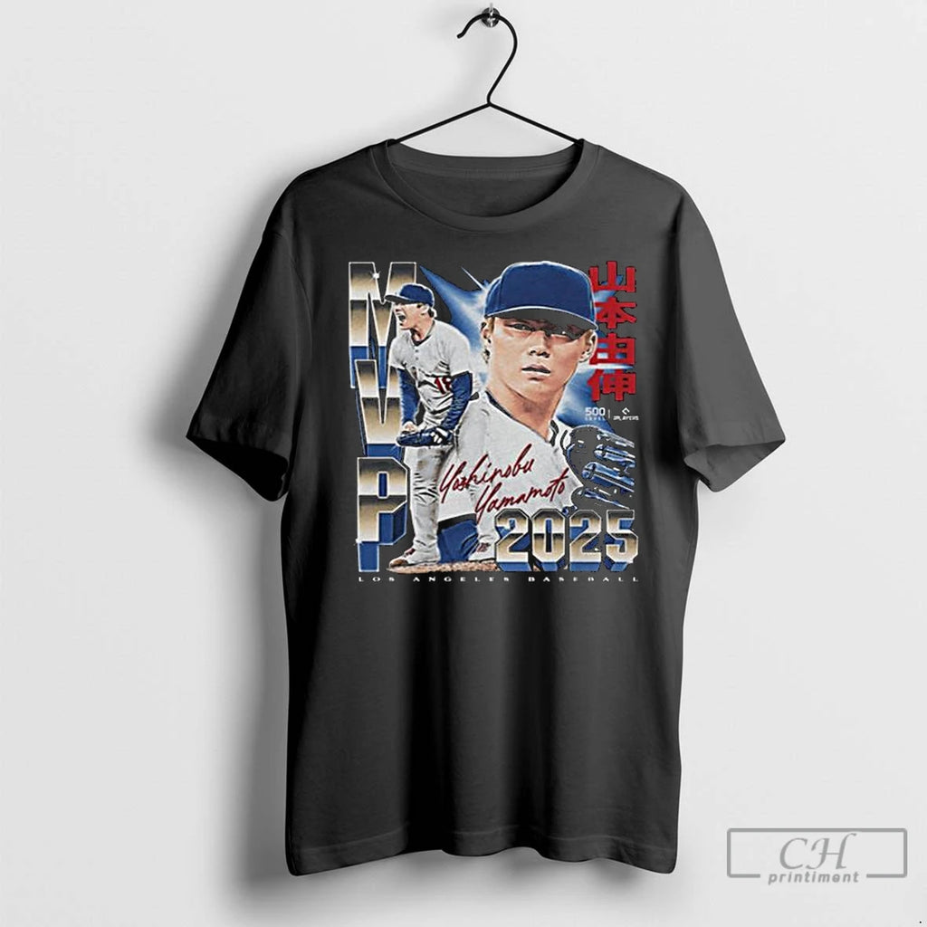 Premium Yoshinobu Yamamoto Los Angeles D 2025 Champs Mvp Long Sleve Shirt Hoodie Sweatshirt | PurePodTees.com