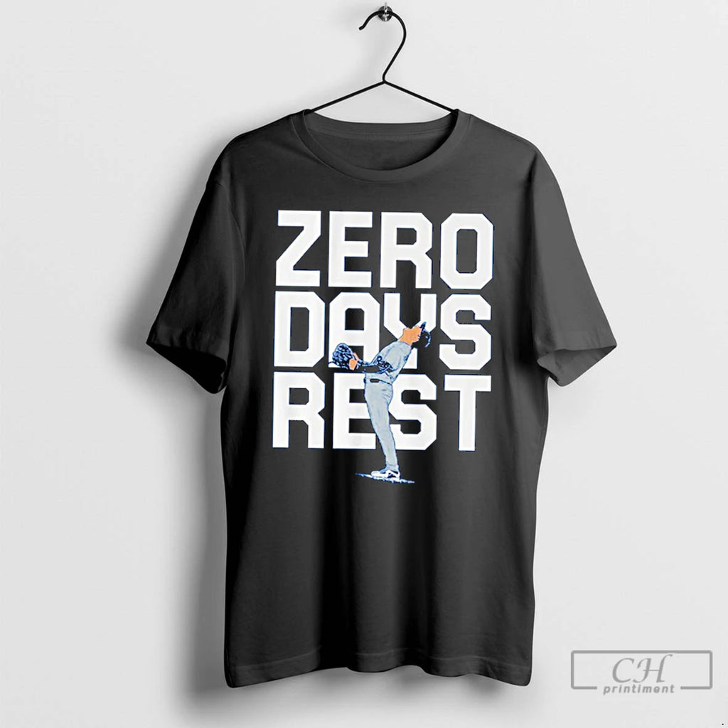 Premium Yoshinobu Yamamoto Mlb Dodgers Zero Days Rest T Shirts Hoodie Sweatshirt | PurePodTees.com