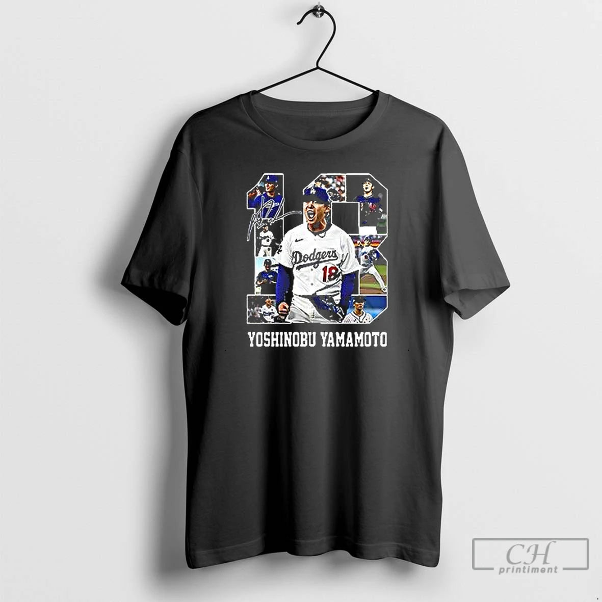Premium Yoshinobu Yamamoto Number 18 Los Angeles Dodgers Scream T Shirts Hoodie Sweatshirt | PurePodTees.com