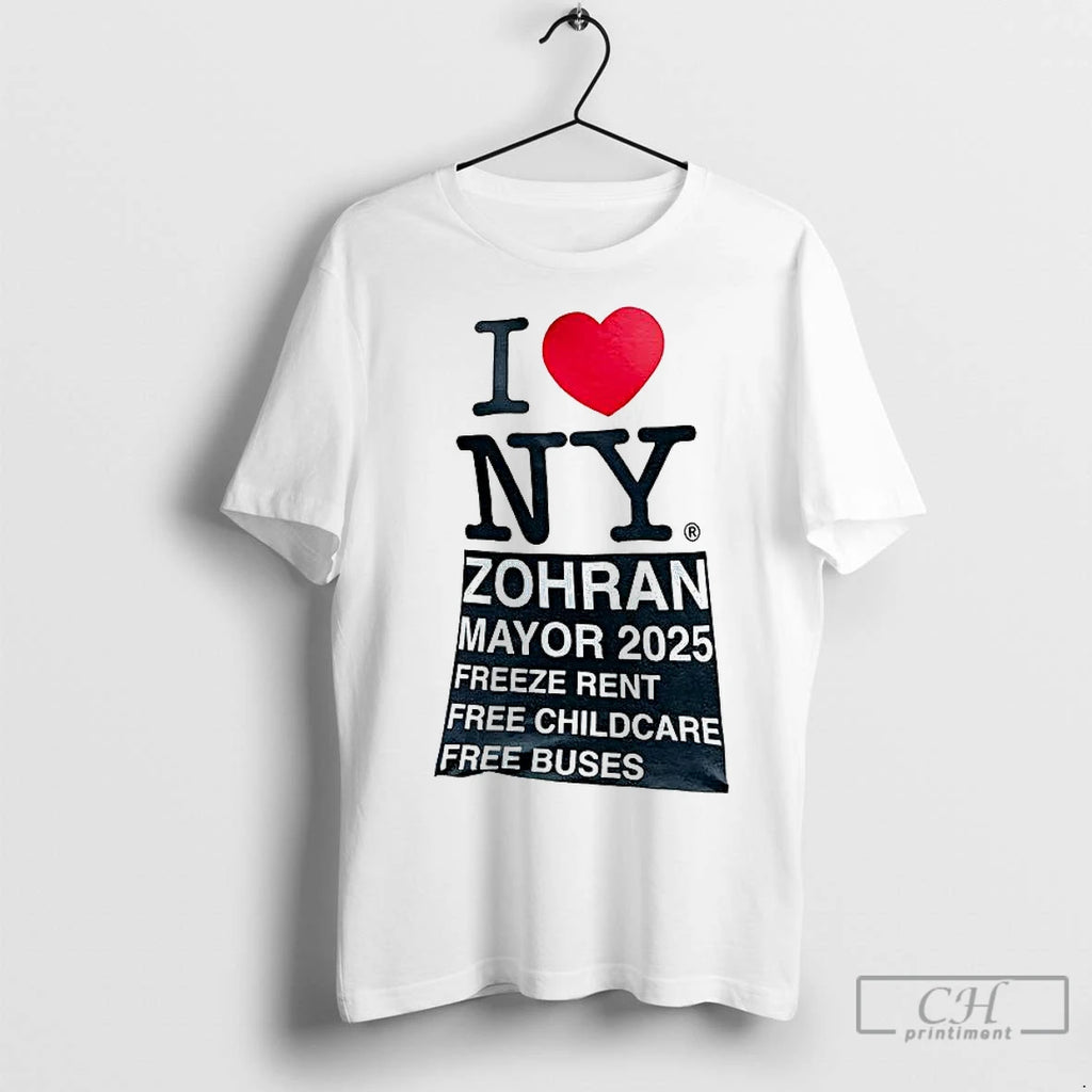 Premium Zohran Mamdani I Love Ny Slogan Shirt Hoodie Sweatshirt | PurePodTees.com