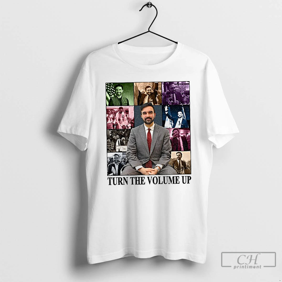 Premium Zohran Mamdani Turn The Volume Up Nyc 2026 The Eras Tour Vintage T Shirts Hoodie Sweatshirt | PurePodTees.com