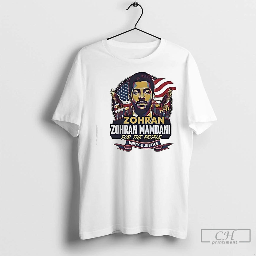 Premium Zohran Mamdani For The People Unity And Justice Usa Flag Shirt Hoodie Sweatshirt | PurePodTees.com