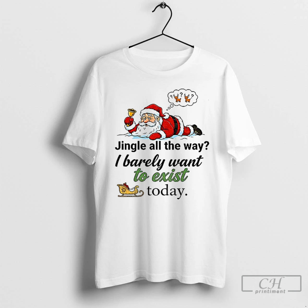 Premium Rg9xbolc Santa Claus Jingle All The Way I Barely Want To Exist To Day Shirt Hoodie Sweatshirt | PurePodTees.com