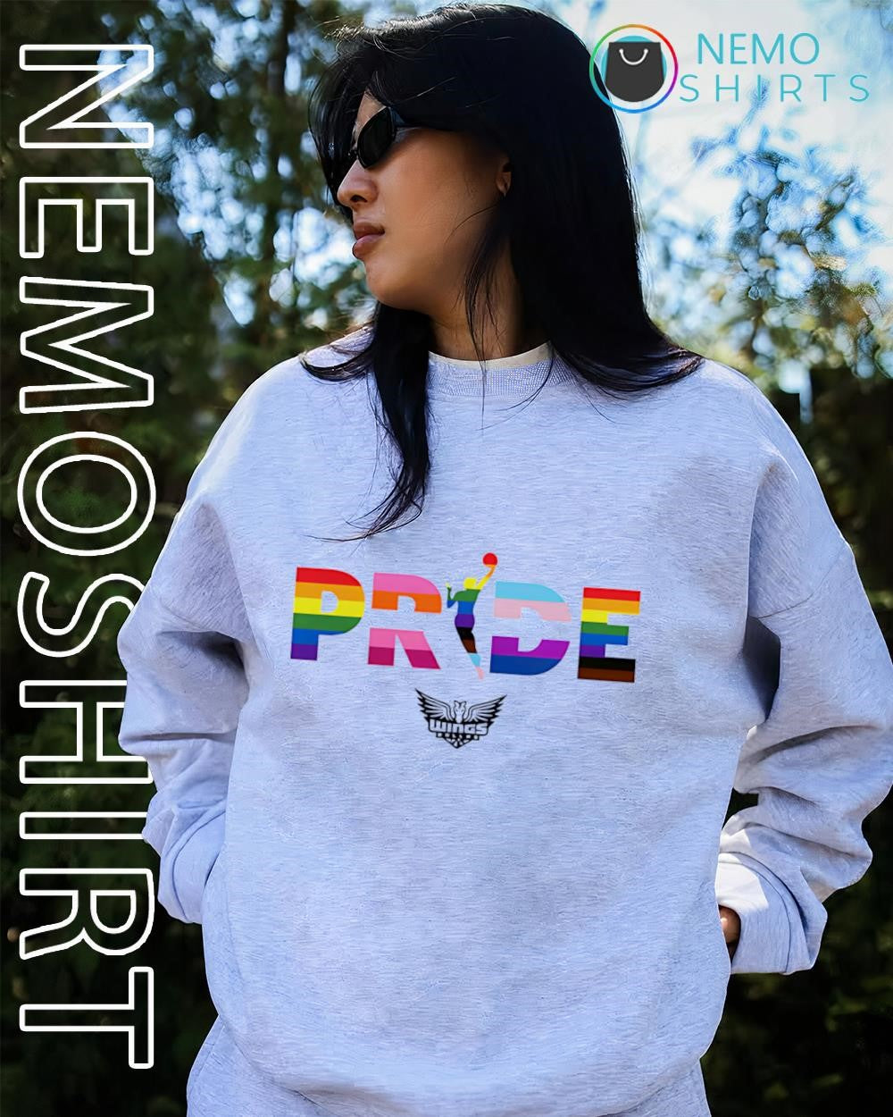 Pride LGBT Dallas Wings WNBA team logo shirt