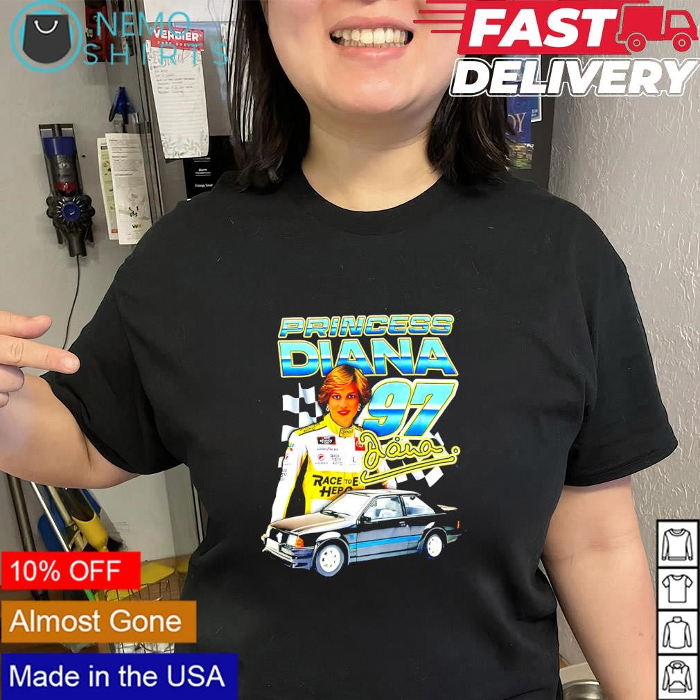 Princess Diana 97 racing car signature shirt
