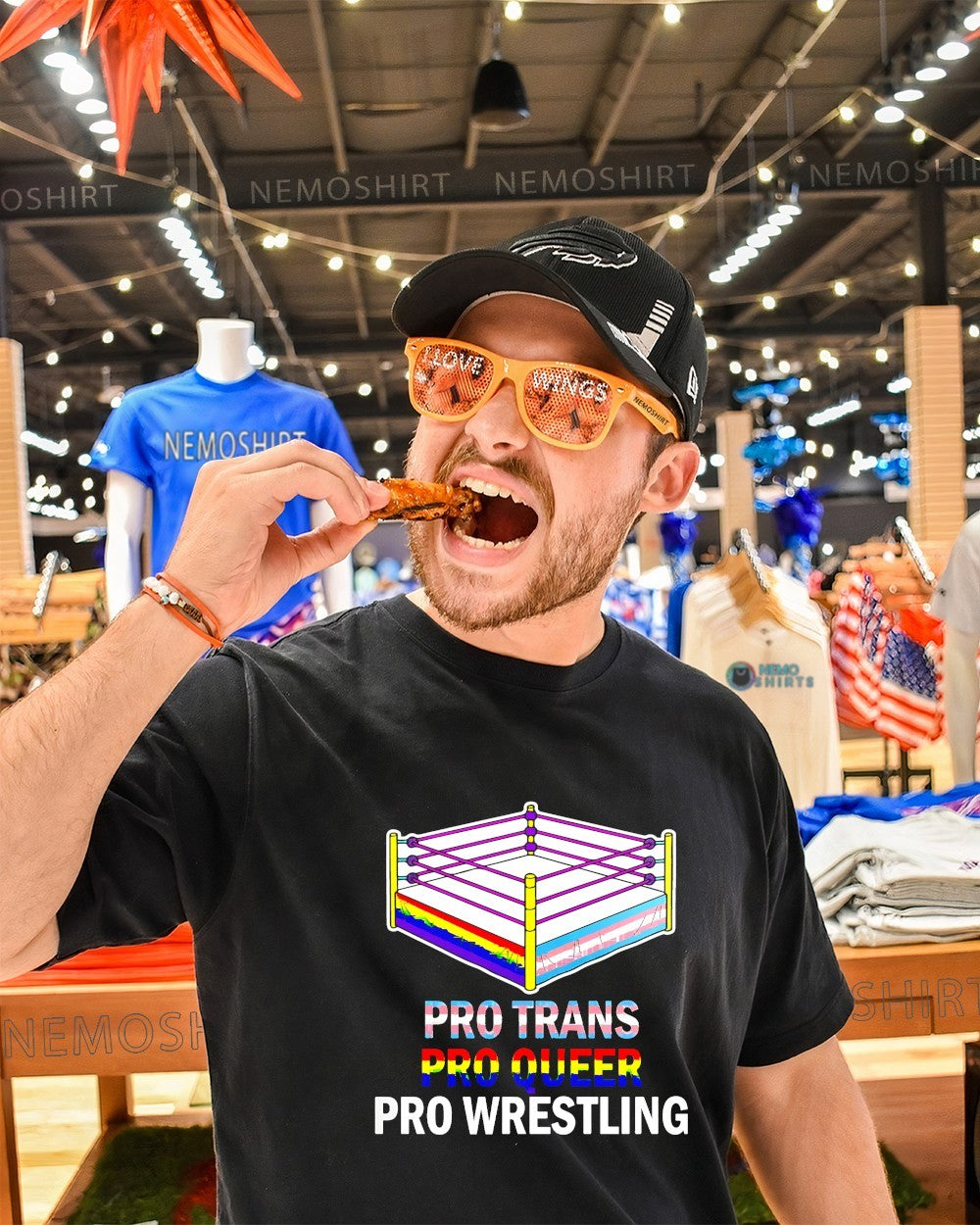 Pro Trans Pro Queer Pro Wrestling LGBT pride shirt