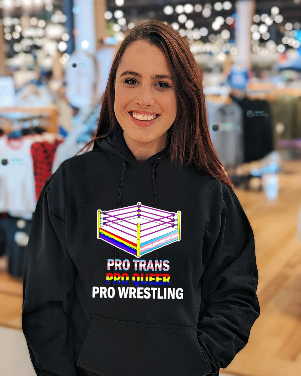 Pro Trans Pro Queer Pro Wrestling LGBT pride shirt