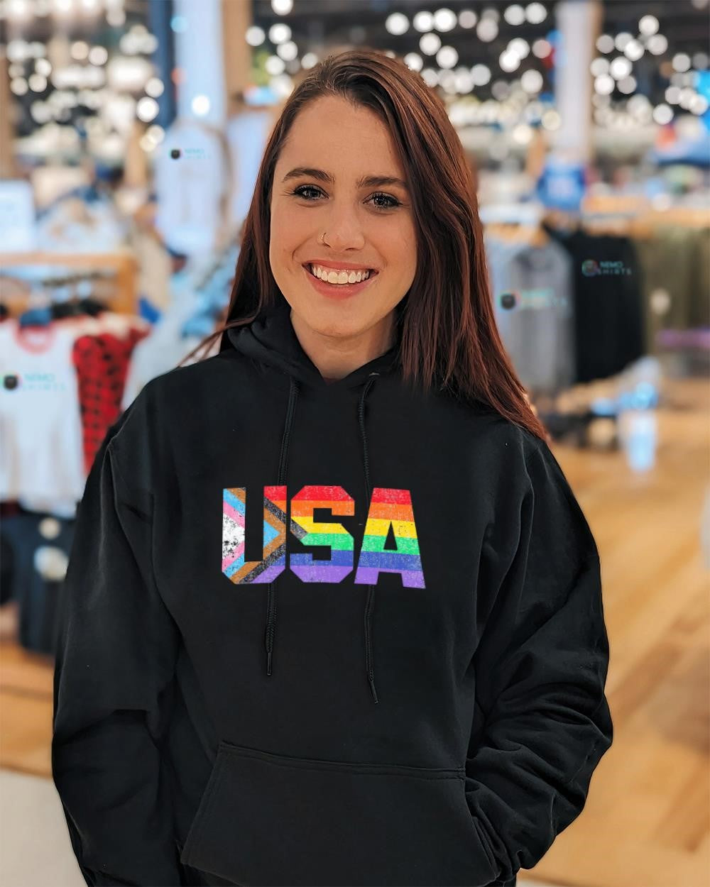 Progress Rainbow USA LGBT pride shirt