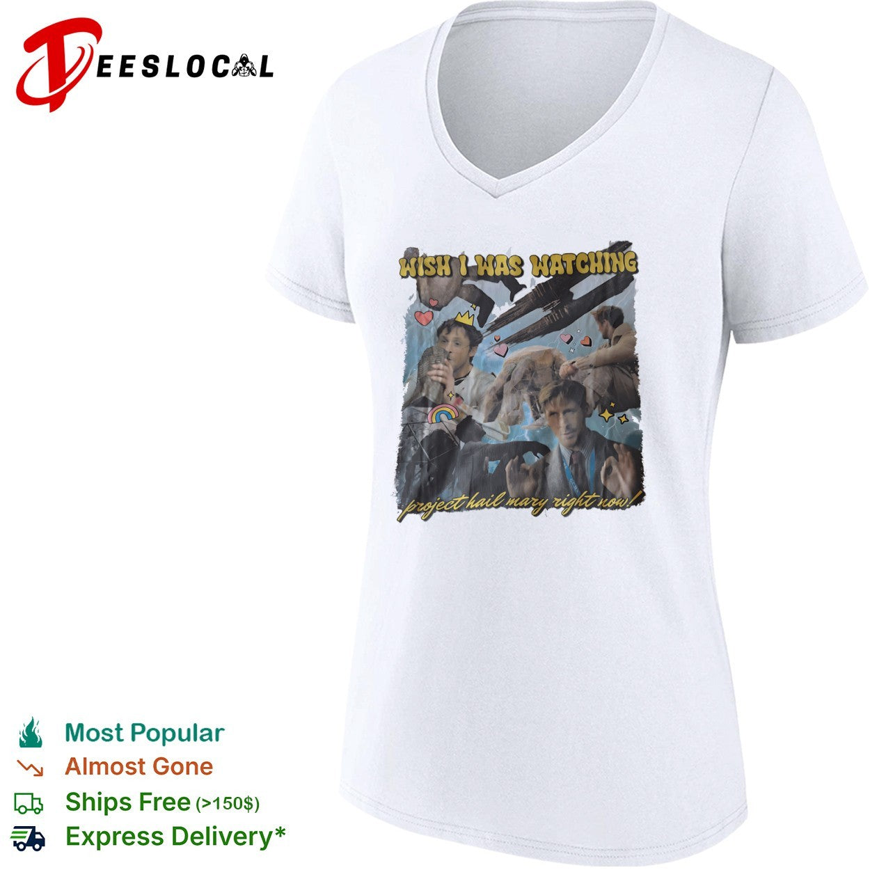 Project Hail Mary wish I was watching right now movie collage shirt