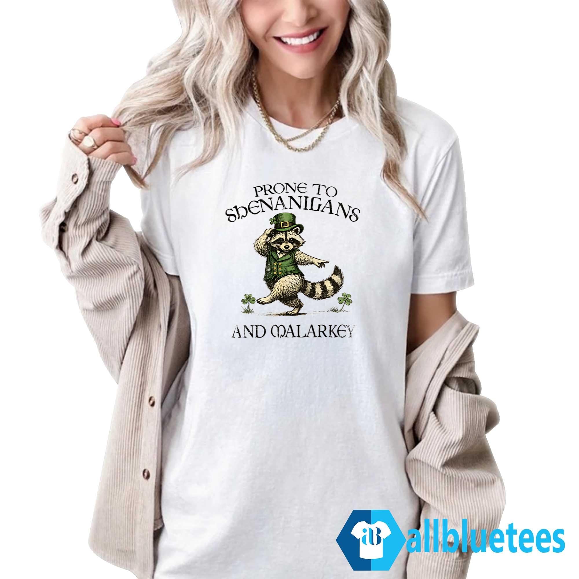 Raccoon Leprechaun Prone To Shenanigans And Malarkey Shirt