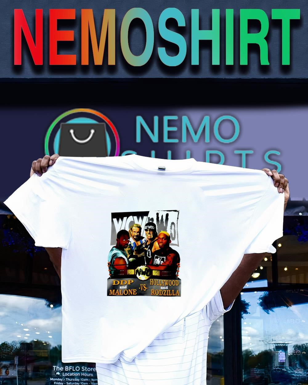 DDP and Malone vs Hollywood and Rodzilla WCW n.W.o shirt