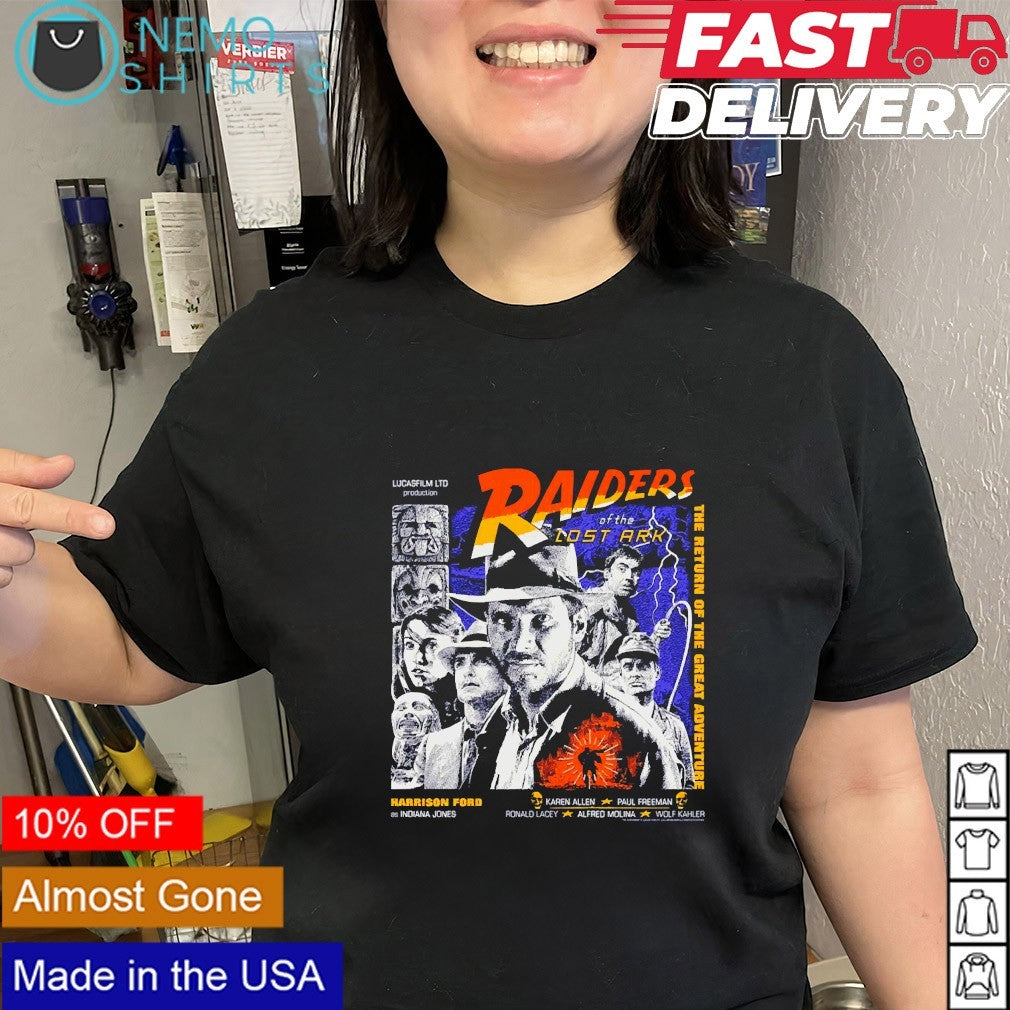 Raiders of the Lost Ark Harrison Ford the return of the great adventure shirt