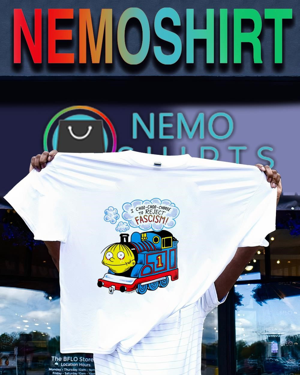 Ralph Wiggum I choo-choo-choose to reject fascism shirt