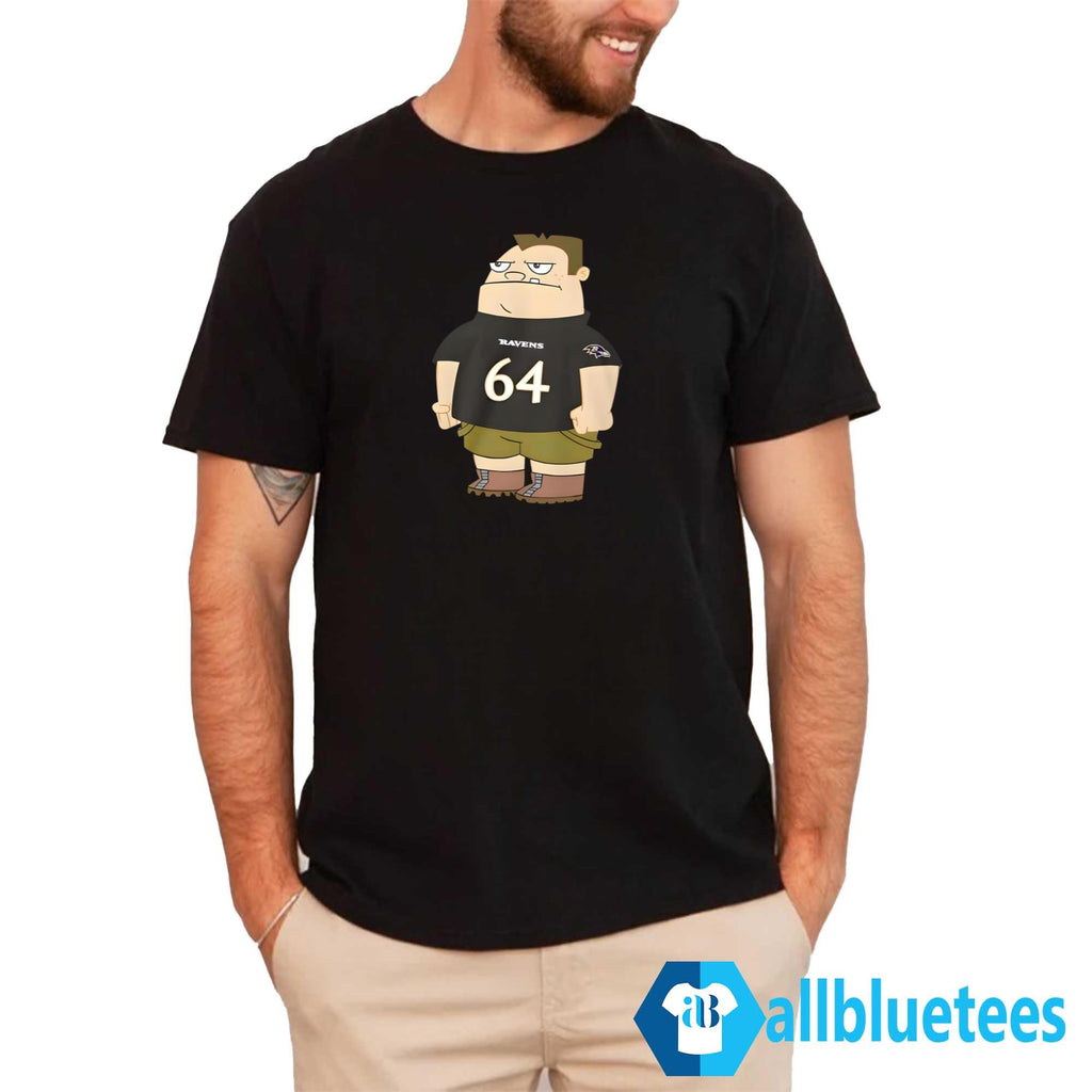 Ravens Tyler Linderbaum 64 Buford Van Stomm Shirt
