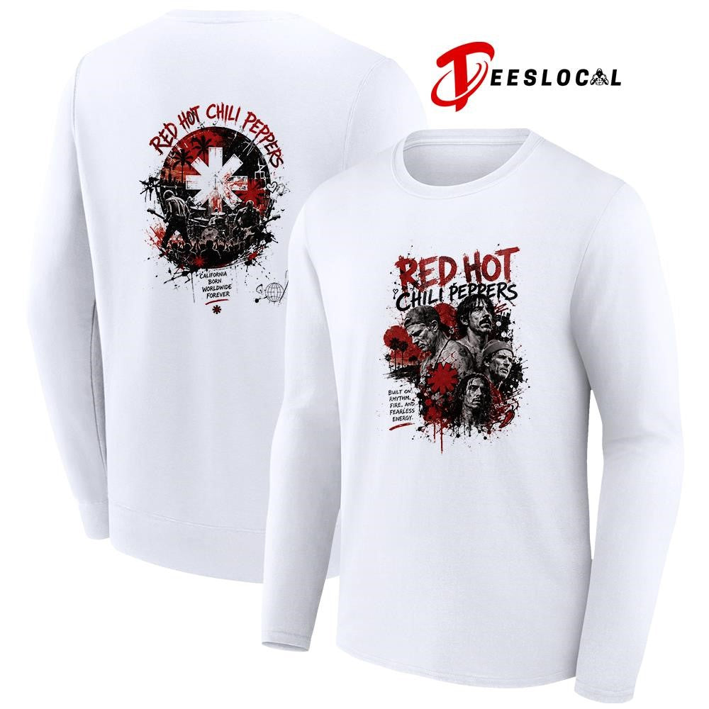 Red Hot Chilly Peppers built on rhythm fire and fearless energy graphic shirt
