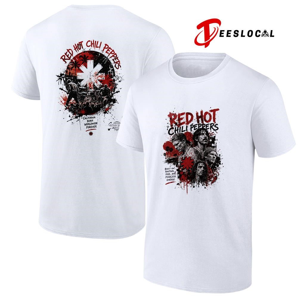 Red Hot Chilly Peppers built on rhythm fire and fearless energy graphic shirt