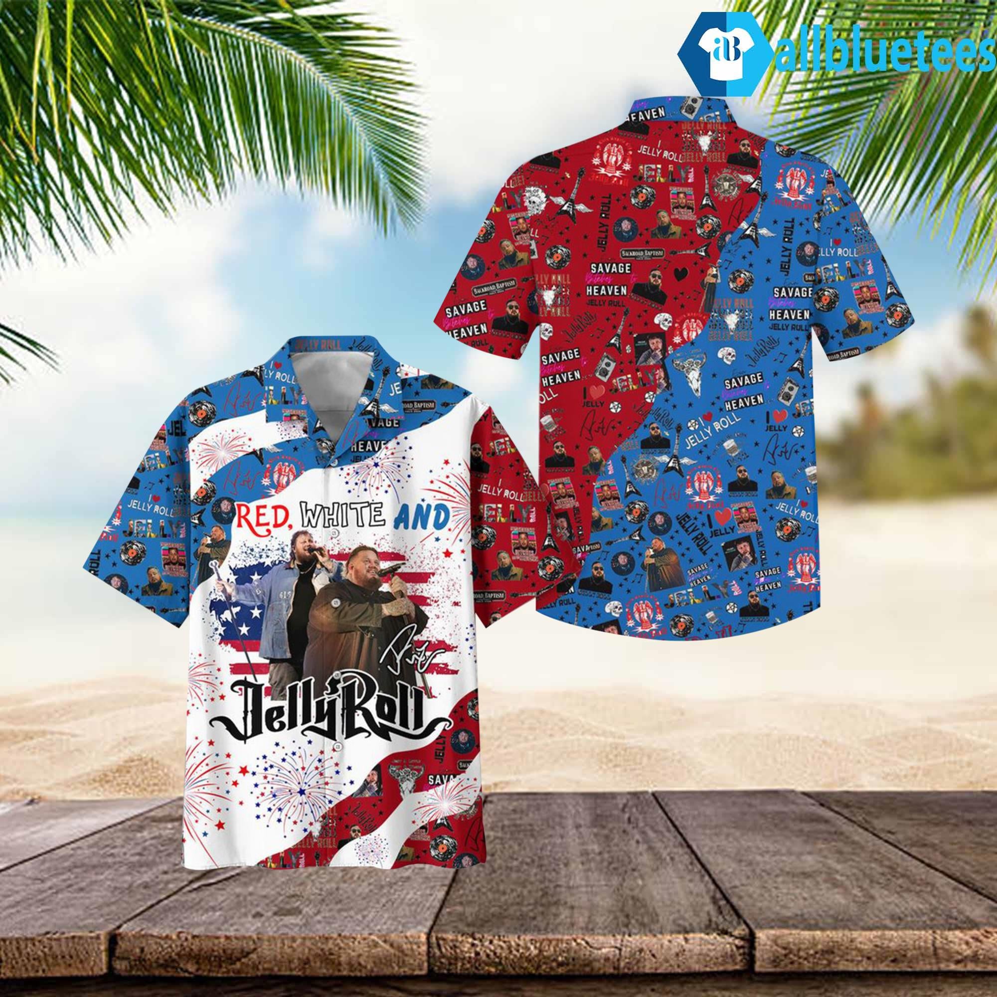 Red White And Jelly Roll Hawaiian Shirt