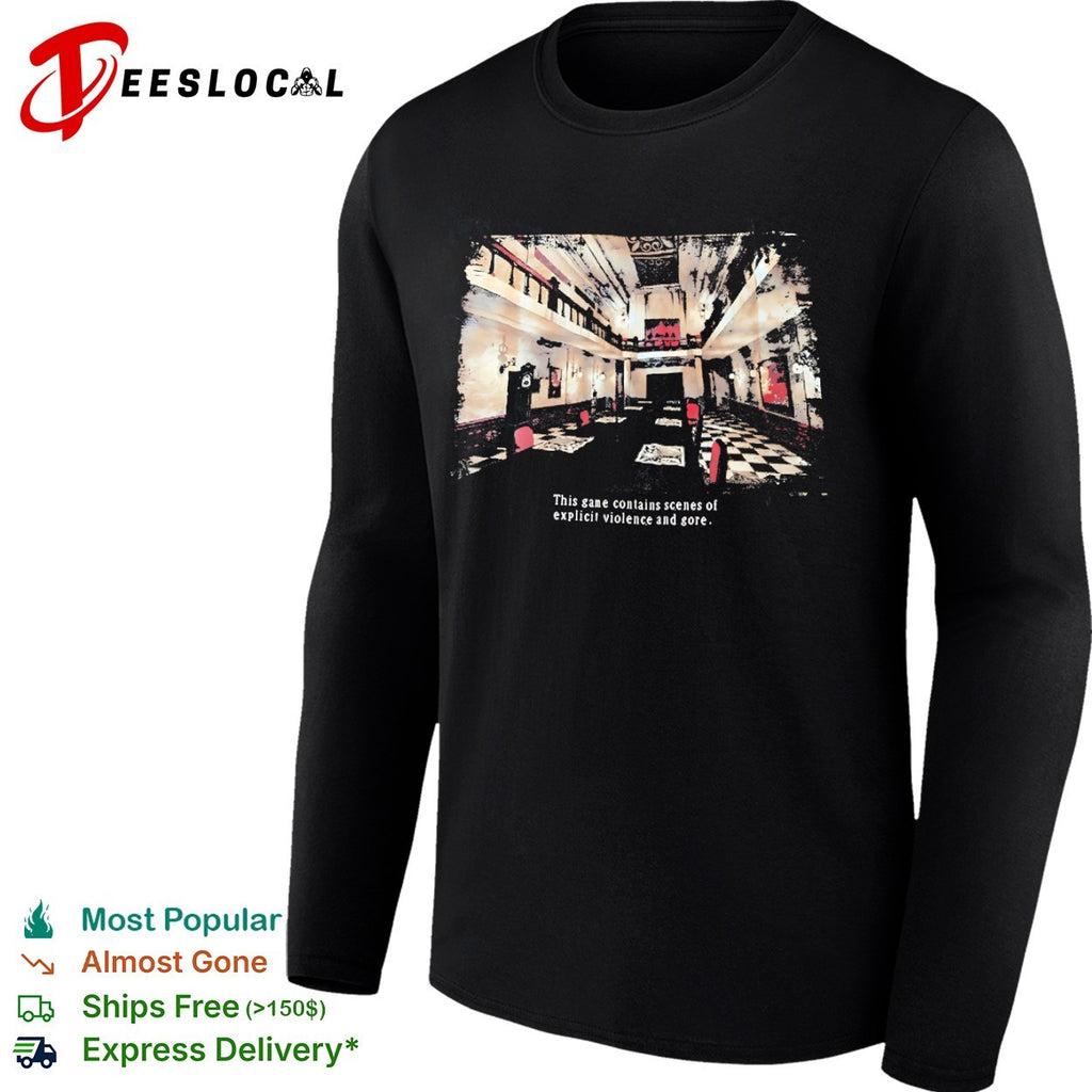 Resident Evil Capcom survival horror mansion hall this game contains scenes shirt