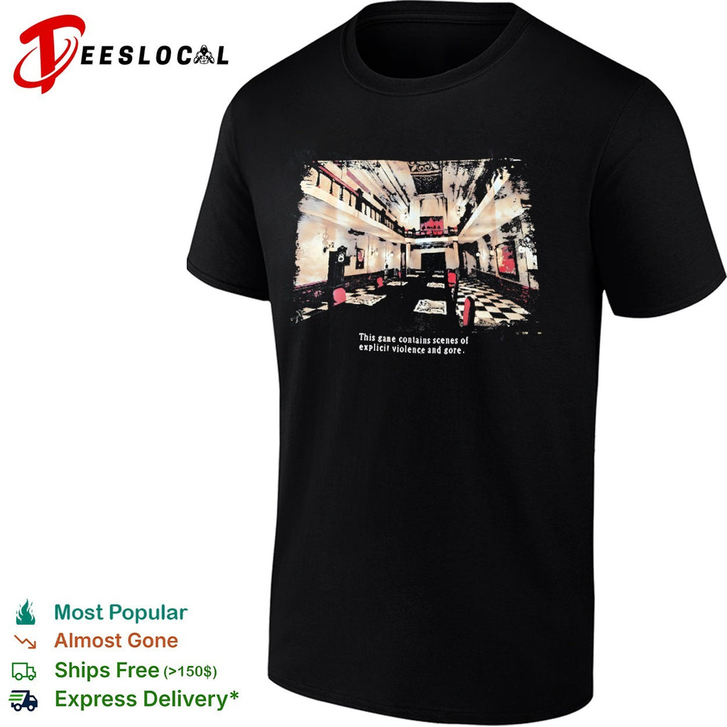 Resident Evil Capcom survival horror mansion hall this game contains scenes shirt