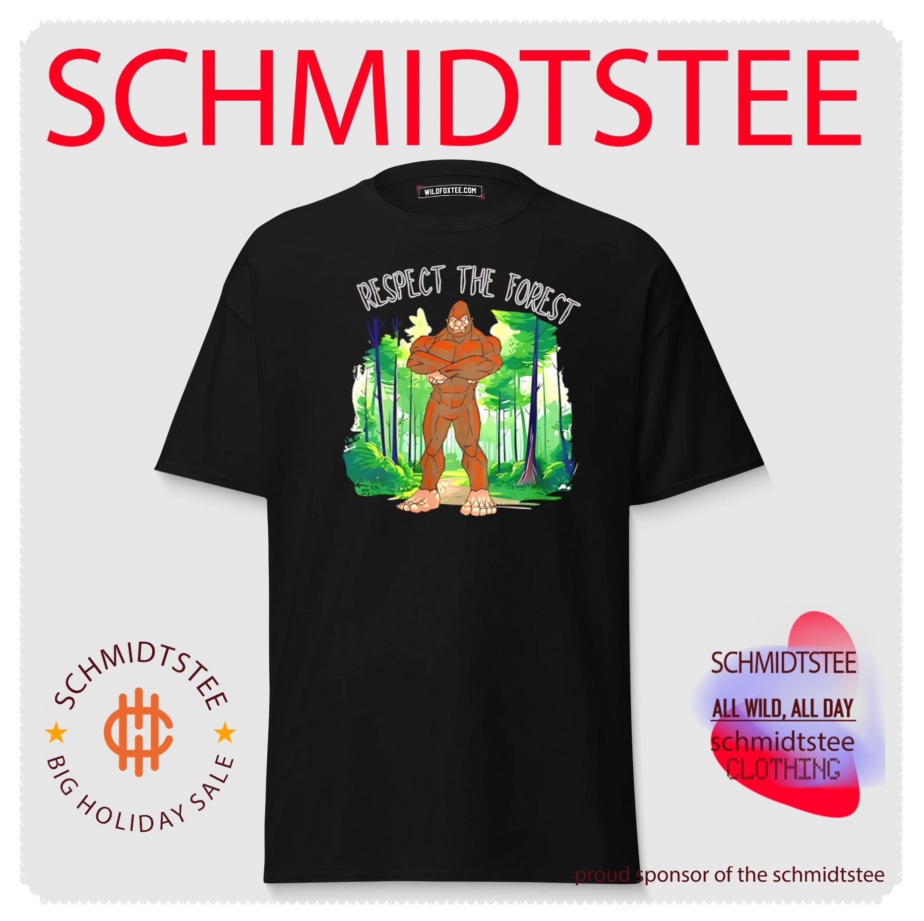 Respect the forest with bigfoot cartoon shirt