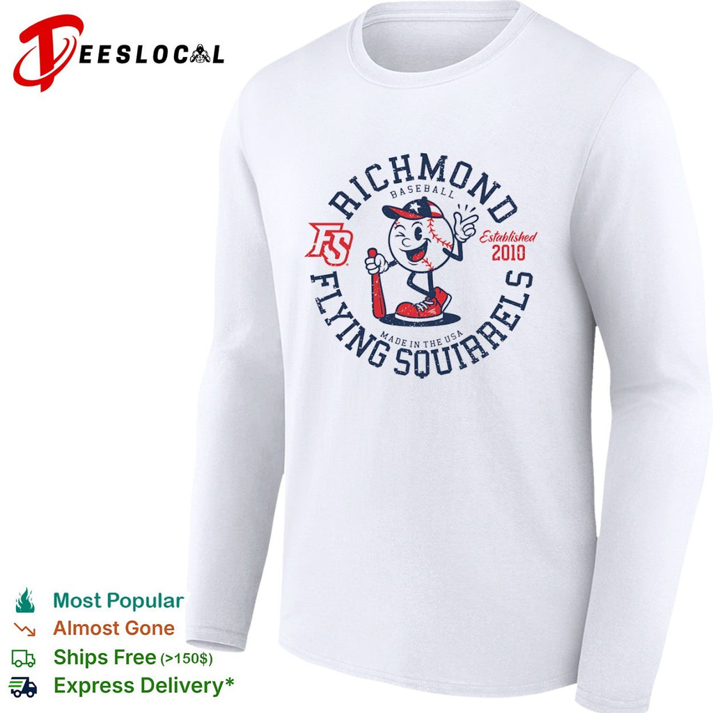 Richmond Flying Squirrels established 2010 made in the USA mascot shirt