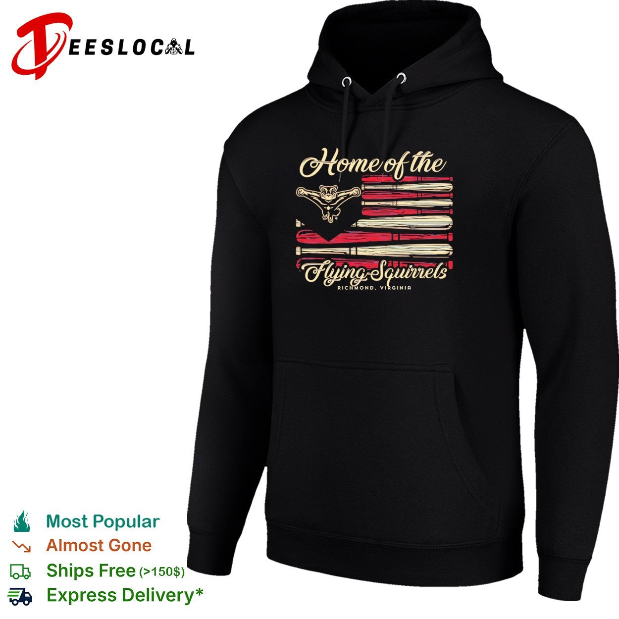 Richmond Flying Squirrels home of the Virginia flag shirt