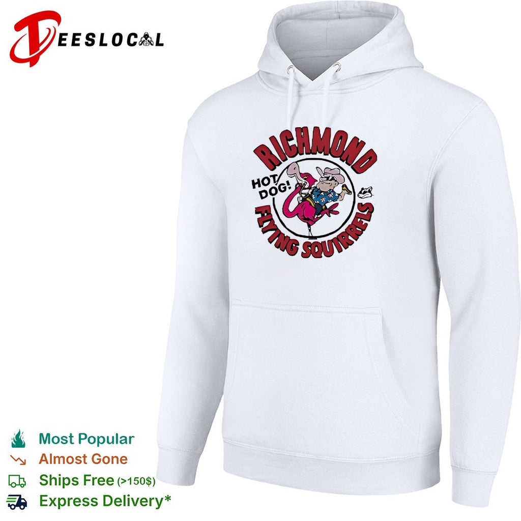 Richmond Flying Squirrels hot dog flamingo shirt