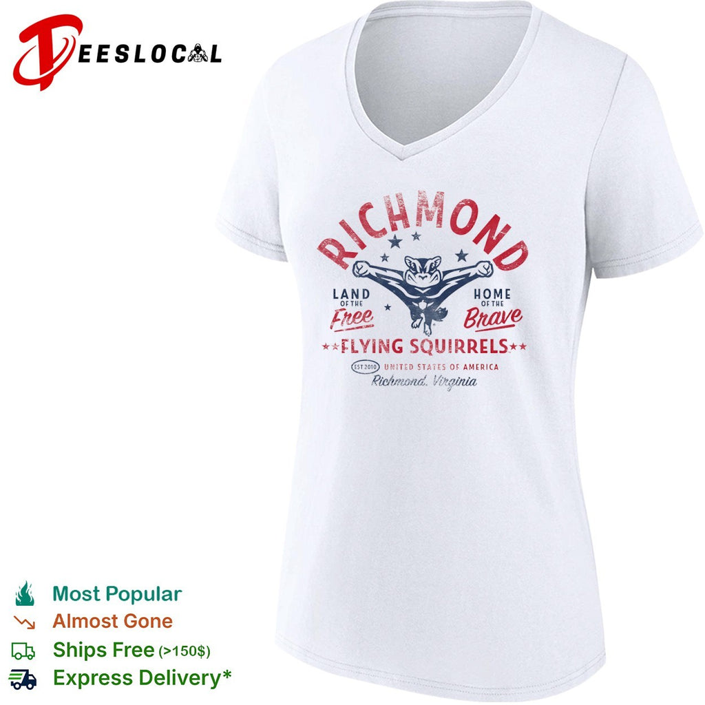 Richmond Flying Squirrels land of the free home of the brave United States of America shirt