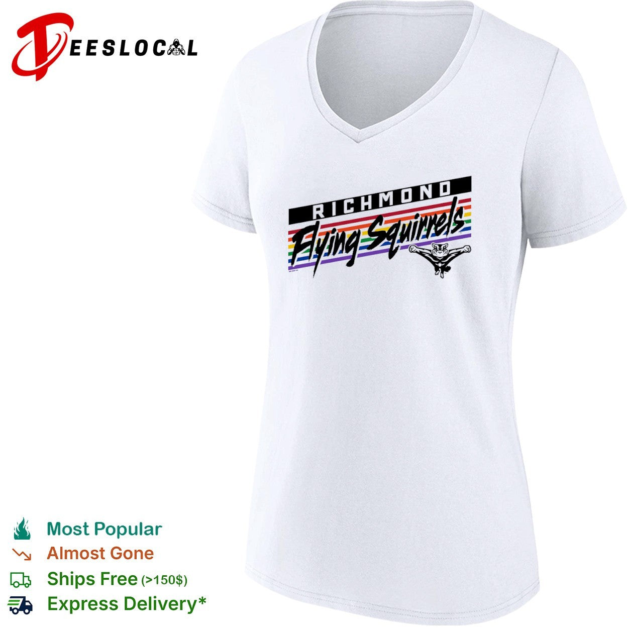 Richmond Flying Squirrels rainbow shirt