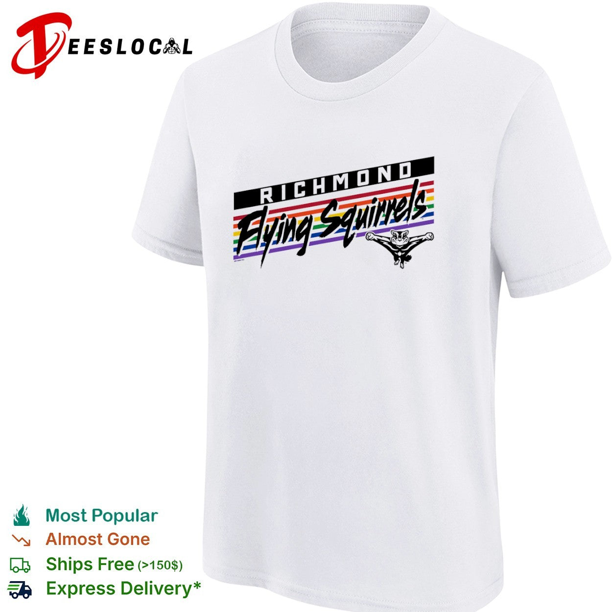 Richmond Flying Squirrels rainbow shirt