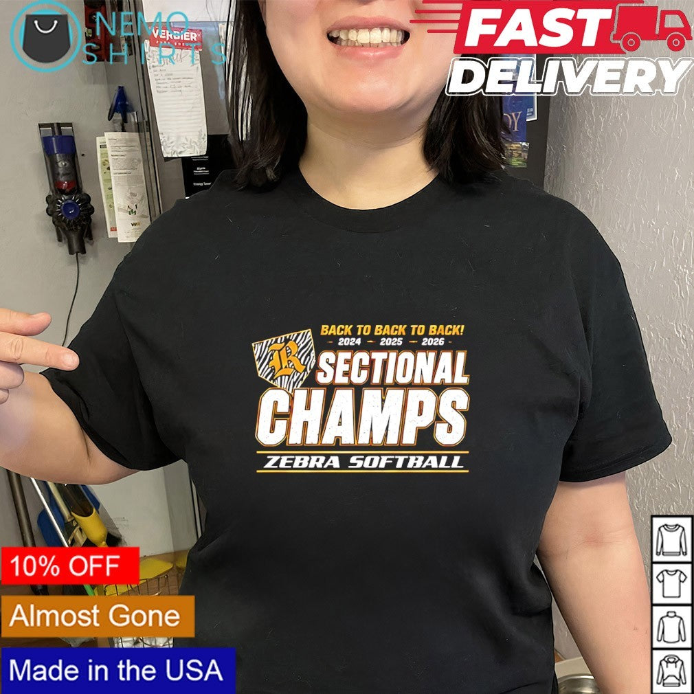 Rochester High School Zebra Softball champs back to back shirt
