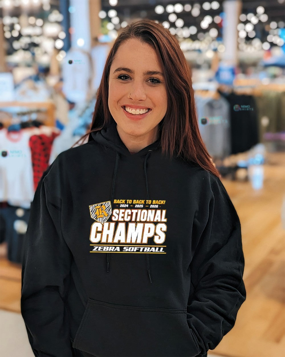 Rochester High School Zebra Softball champs back to back shirt