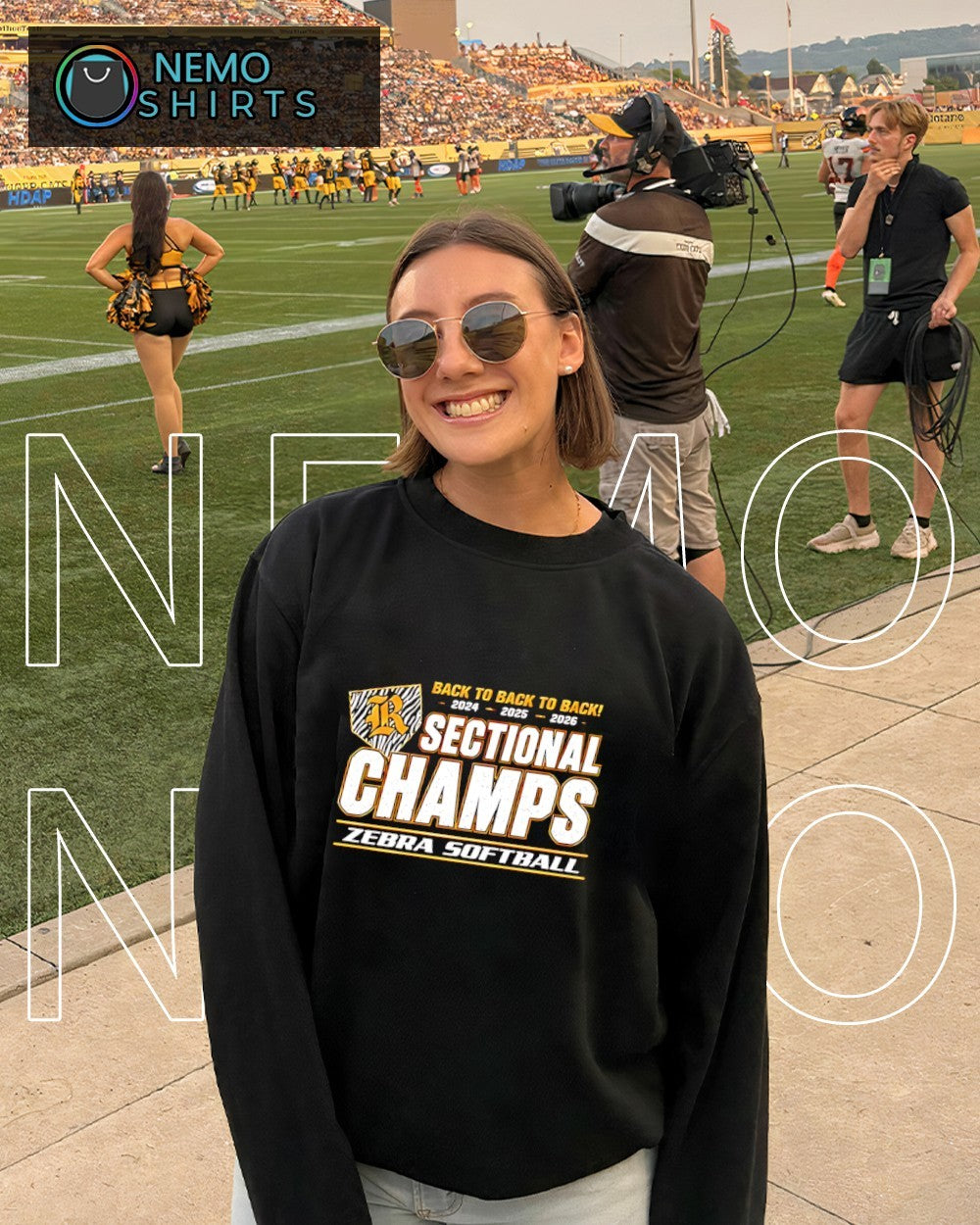 Rochester High School Zebra Softball champs back to back shirt
