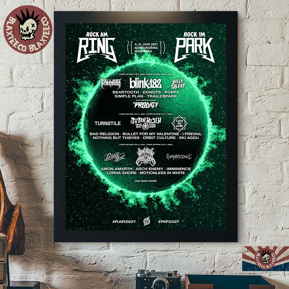 Rock Am Ring And Rock Im Park 2027 Lineup In Nurburgring And Nurnberg From 4-6 June 2027 Poster Canvas