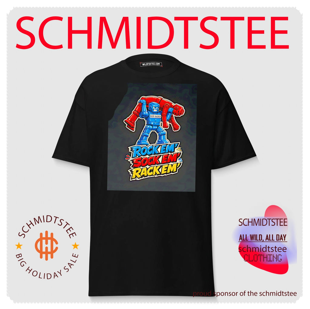 Rock em’ sock em’ rack em’ robot graphic shirt
