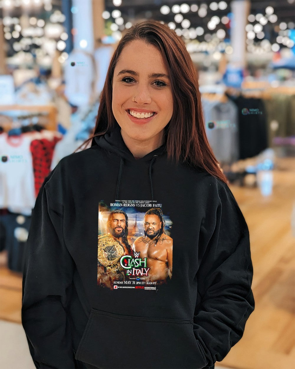 Roman Reigns vs Jacob Fatu WWE World Heavyweight Clash in Italy shirt