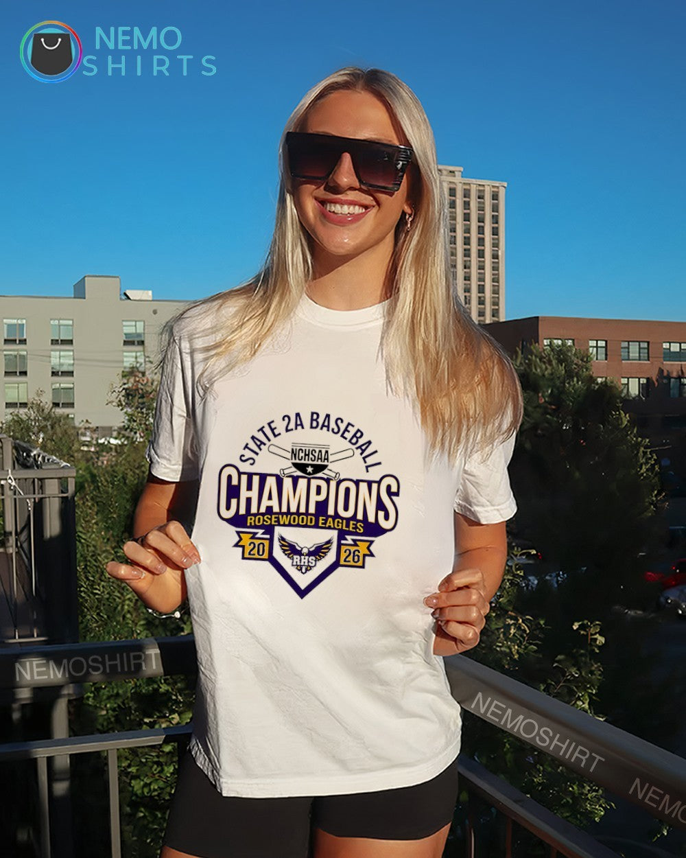Rosewood Eagles 2026 NCHSAA State 2A Baseball Champions logo shirt